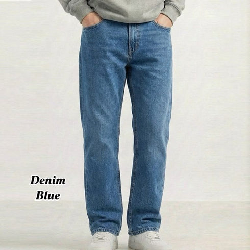 Regular Fit Denim Jeans For Men’s Denim Blue