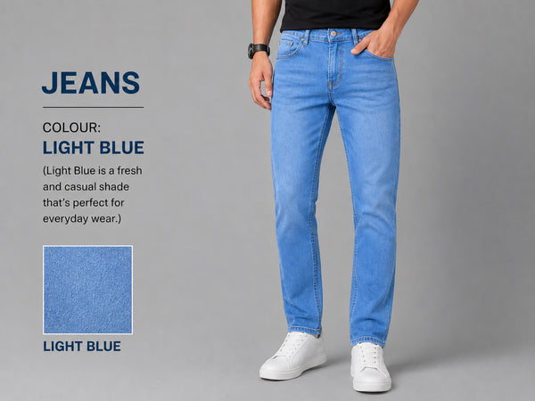 Regular Fit Denim Jeans For Men’s Ice blue