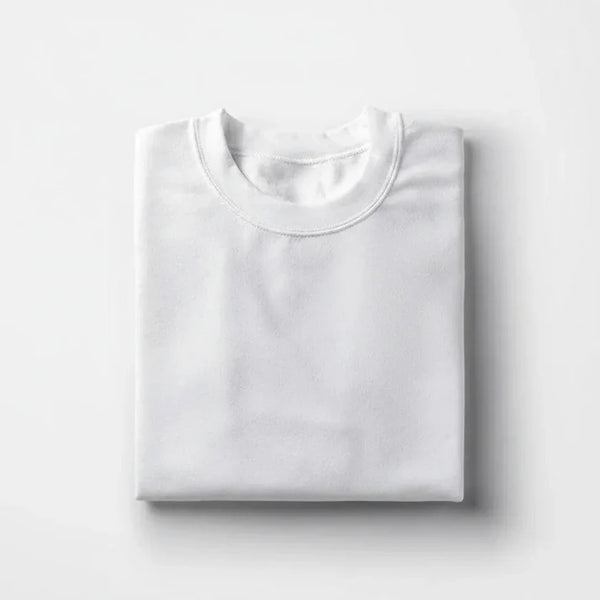 Cotton Round Neck Tee - White