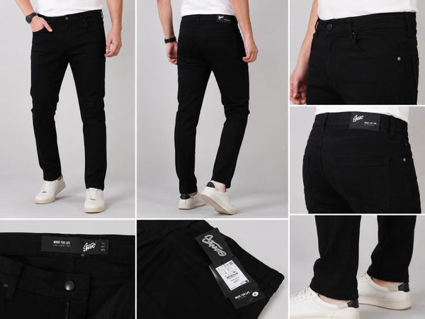 Regular Fit Denim Jeans For Men’s Classic Deep Black