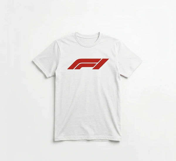 F1 Cotton Round Neck Tee - White