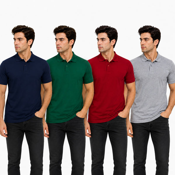 PACK OF 4 Cotton Polo Shirt for Men