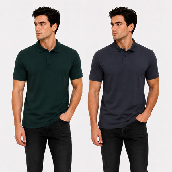 PACK OF 2 Cotton Polo TShirt for Men