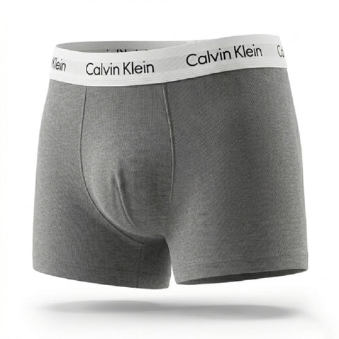 Men’s Boxers Cotton Stretch Trunks – Classic 3-Pack (Black, Grey, Blue)