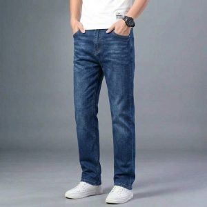 Men’s Essential Slim-Fit Denim Jeans – Classic Deep Blue
