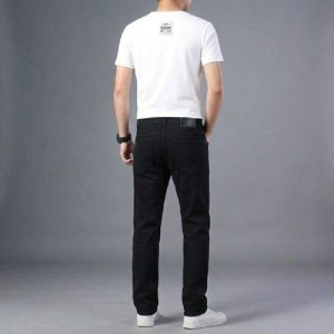 Alternative view of Regular Fit Denim Jeans For Men’s Classic Deep Black