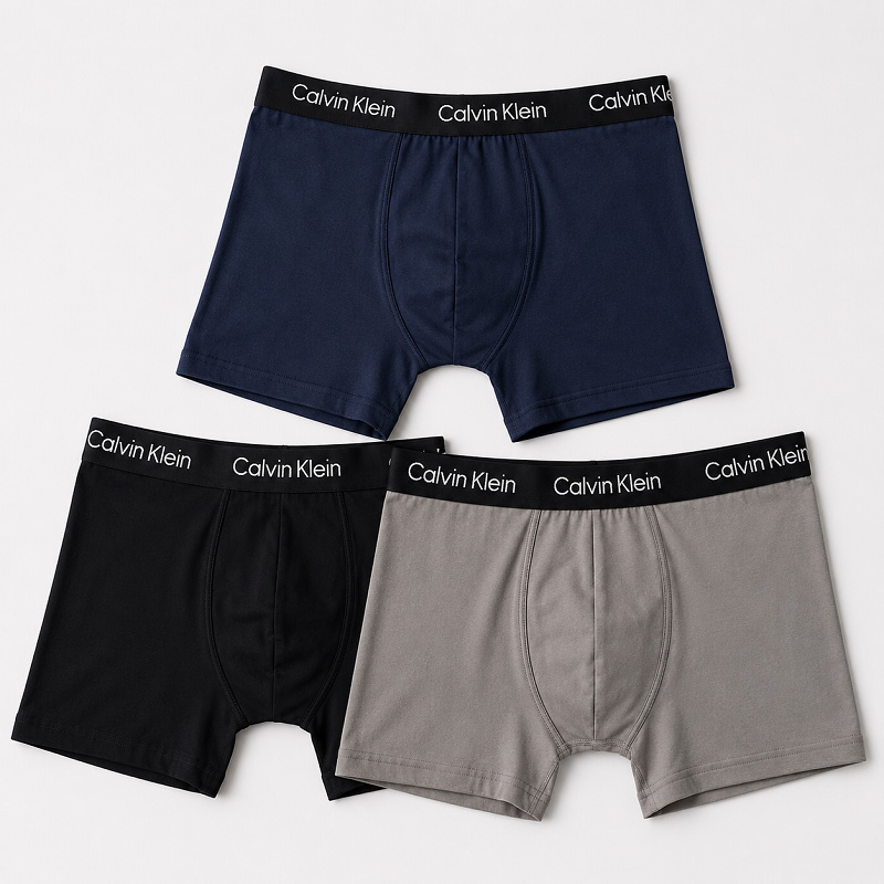 Calvin Klein Men’s Cotton Stretch Trunks – Classic 3-Pack (Black, Grey, White) - Image 5