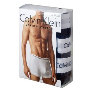 calvin klein men's cotton stretch trunks – classic 3 pack (black, grey, white)