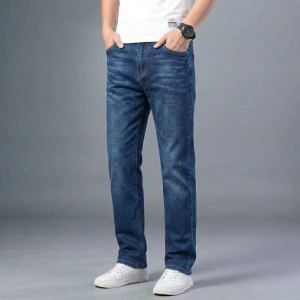 men’s essential slim fit denim jeans – classic deep blue