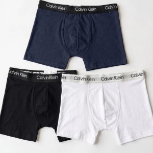 Alternative view of Calvin Klein Men’s Cotton Stretch Trunks – Classic 3-Pack (Black, Grey, White)