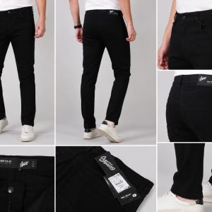 Regular Fit Denim Jeans For Men’s Classic Deep Black
