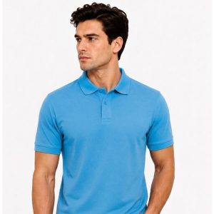 Sky Blue Premium Polo T-Shirt for Men – Soft Cotton Summer Casual Wear
