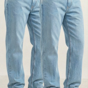 Men’s Premium Light Blue Denim Pack of 2 – Regular Fit Jeans