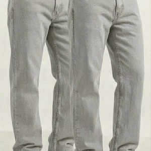 Men’s Essential Style Pack of 2 – Light Gray Regular Fit Jeans