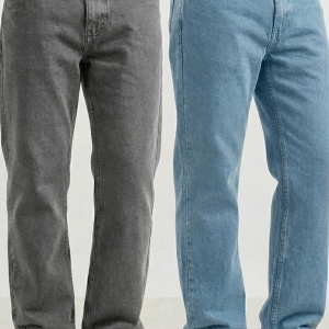 Men’s Smart Casual Pack of 2 – Regular Fit Jeans (Gray & Light Blue Shades)