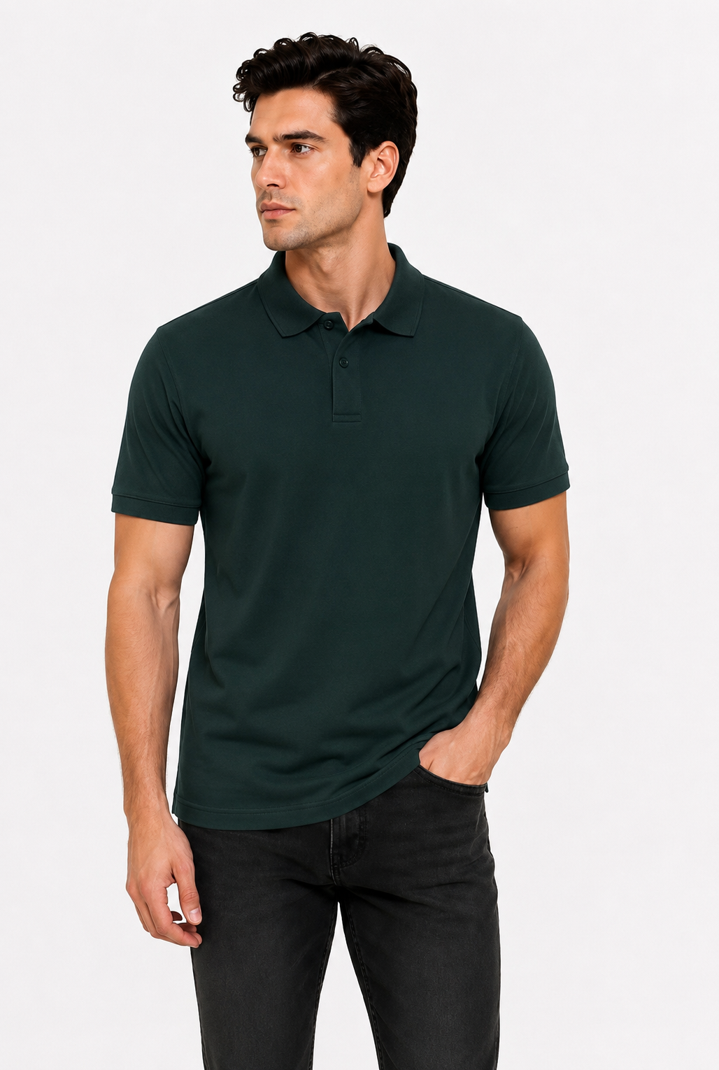 Hunter Green Premium Polo T-Shirt For Mens