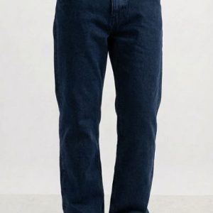 Premium Men’s Deep Indigo Straight-Fit Denim Jeans