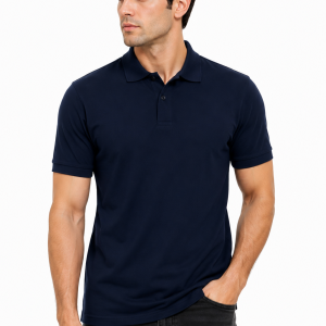 Men’s Slim Fit Petrolum Blue Polo T-Shirt – Premium Casual Half Sleeves