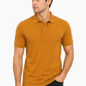 Men’s Slim Fit Mustard Polo T-Shirt – Premium Casual Half Sleeves