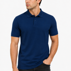 Men’s Slim Fit Navy Blue Polo T-Shirt – Premium Casual Half Sleeves