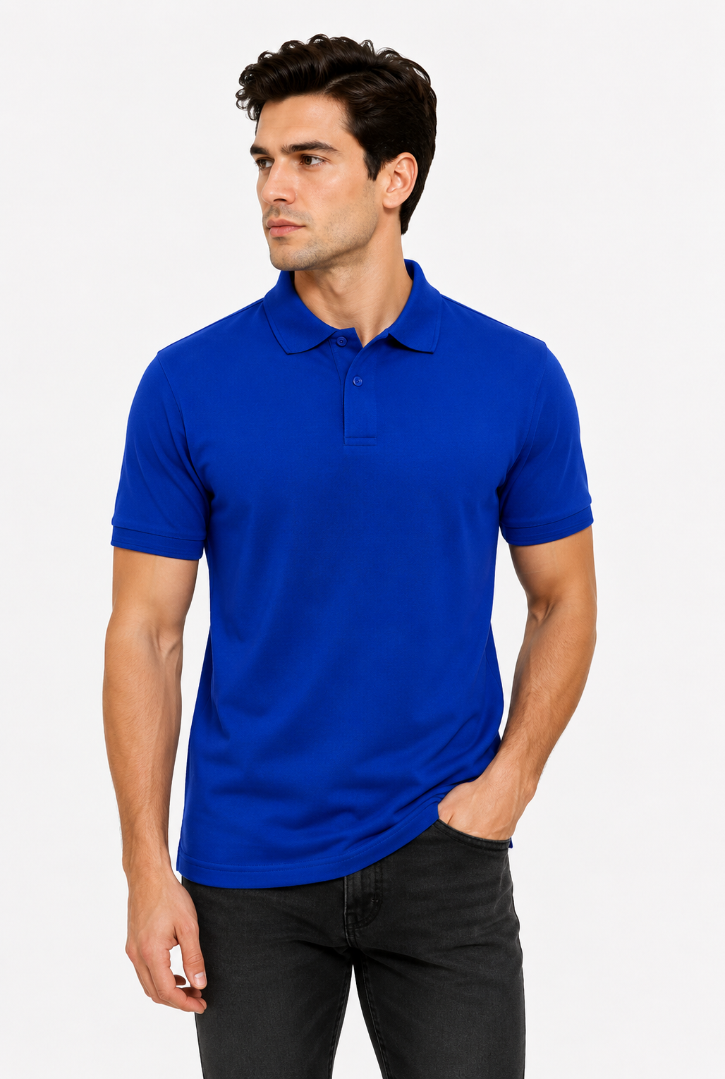Royal Blue Premium Polo T-Shirt for Men – Soft Cotton Casual Fit