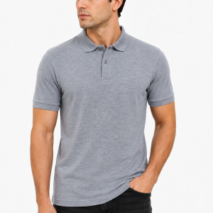 Men’s Slim Fit Hazel Grey Polo T-Shirt – Premium Casual Half Sleeves