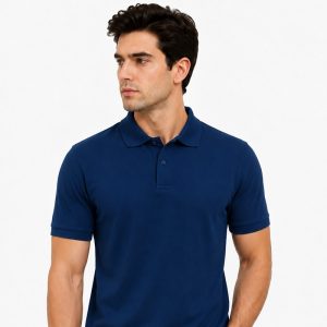 Men’s Slim Fit Navy Blue Polo T-Shirt – Premium Casual Half Sleeves