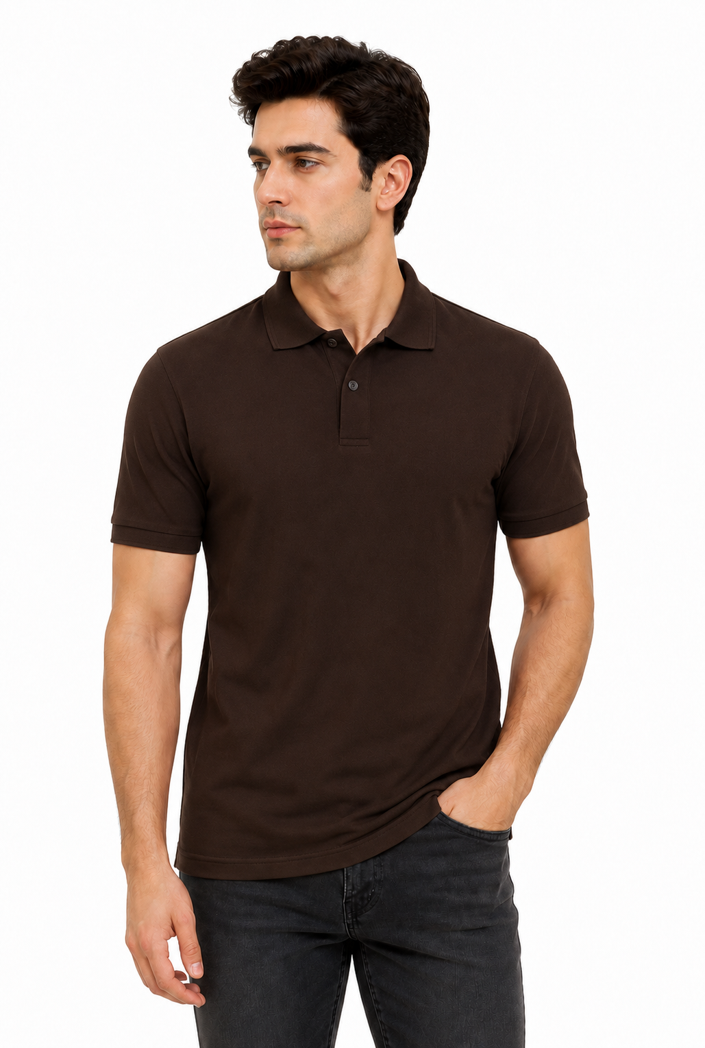Men’s Classic Brown Polo T-Shirt – Soft Premium Casual Wear