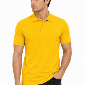 Premium Yellow Cotton Polo Shirt for Men