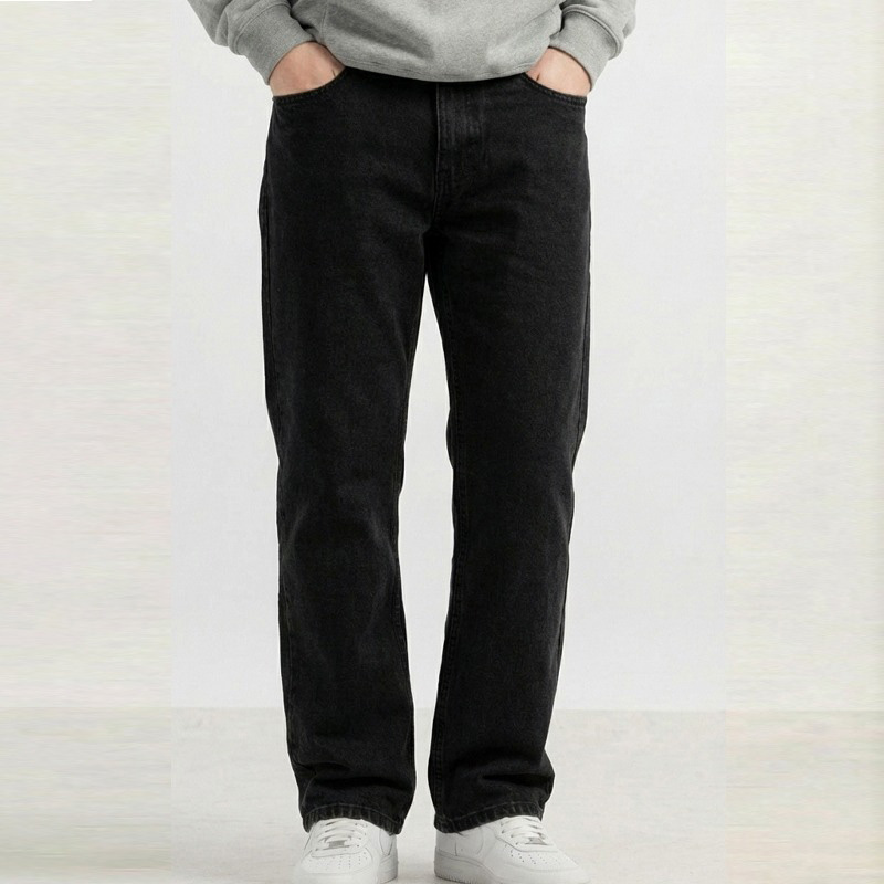 Regular Fit Denim Jeans For Men’s Washed Black