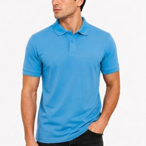 Sky Blue Premium Polo T-Shirt for Men – Soft Cotton Summer Casual Wear