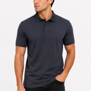Steel Grey Plain Polo T-Shirt For Mens