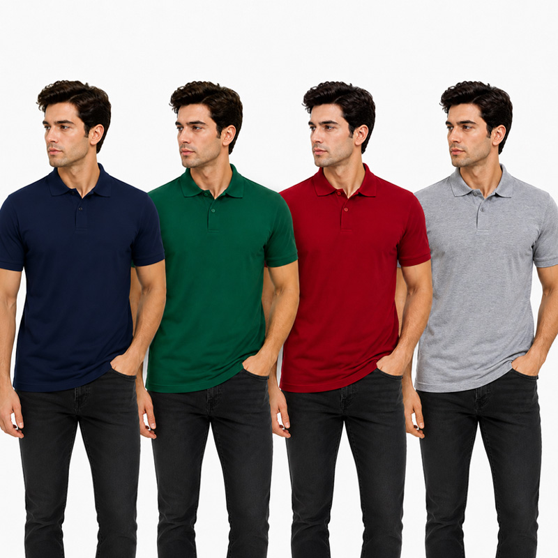 PACK OF 4 Cotton Polo Shirt for Men