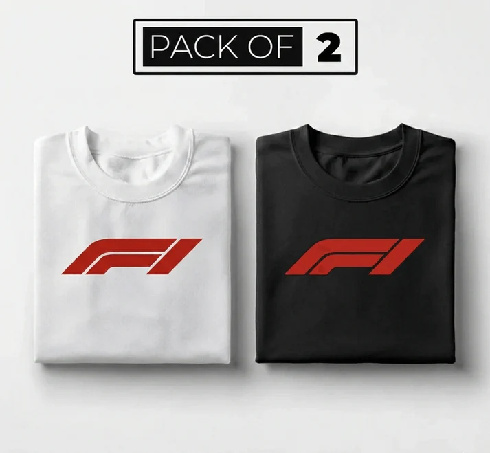 Pack of 2 - F1 Cotton Round Neck Tees for Men