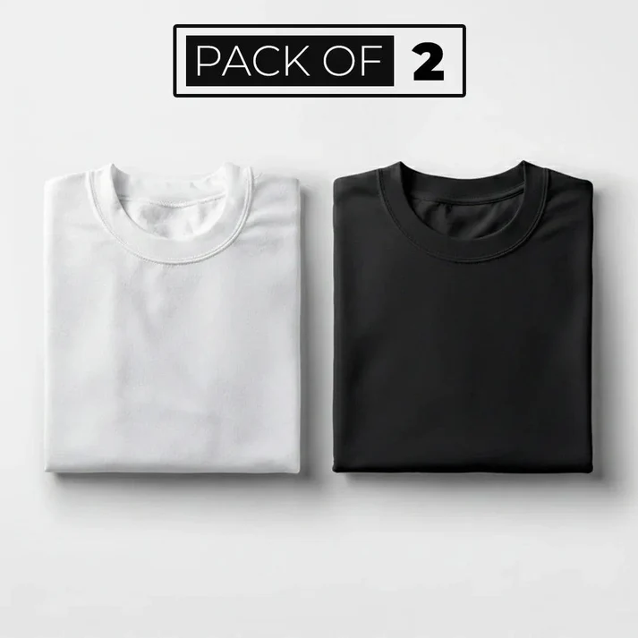 Pack of 2 - Cotton Round Neck Tees