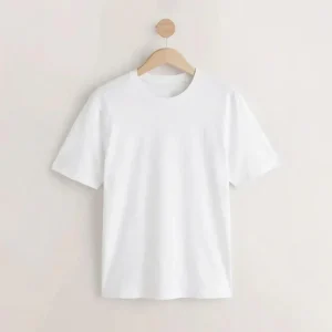 Alternative view of Cotton Round Neck Tee - White
