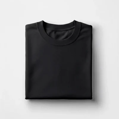 Cotton Round Neck Tee - Black