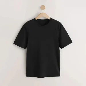 Alternative view of Cotton Round Neck Tee - Black