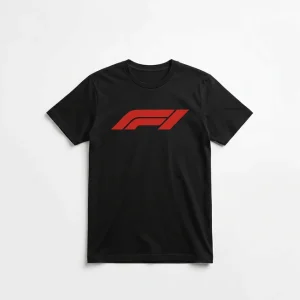 F1 Cotton Round Neck Tee - Black