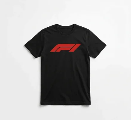 F1 Cotton Round Neck Tee - Black