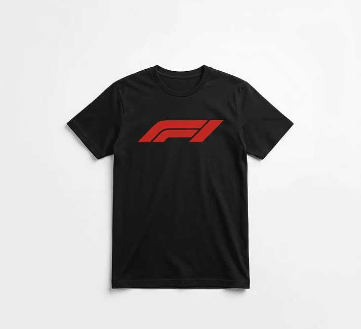 F1 Cotton Round Neck Tee - Black