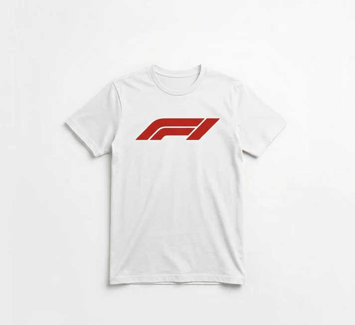 F1 Cotton Round Neck Tee - White