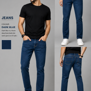 Regular Fit Denim Jeans For Men’s Deep Dark blue