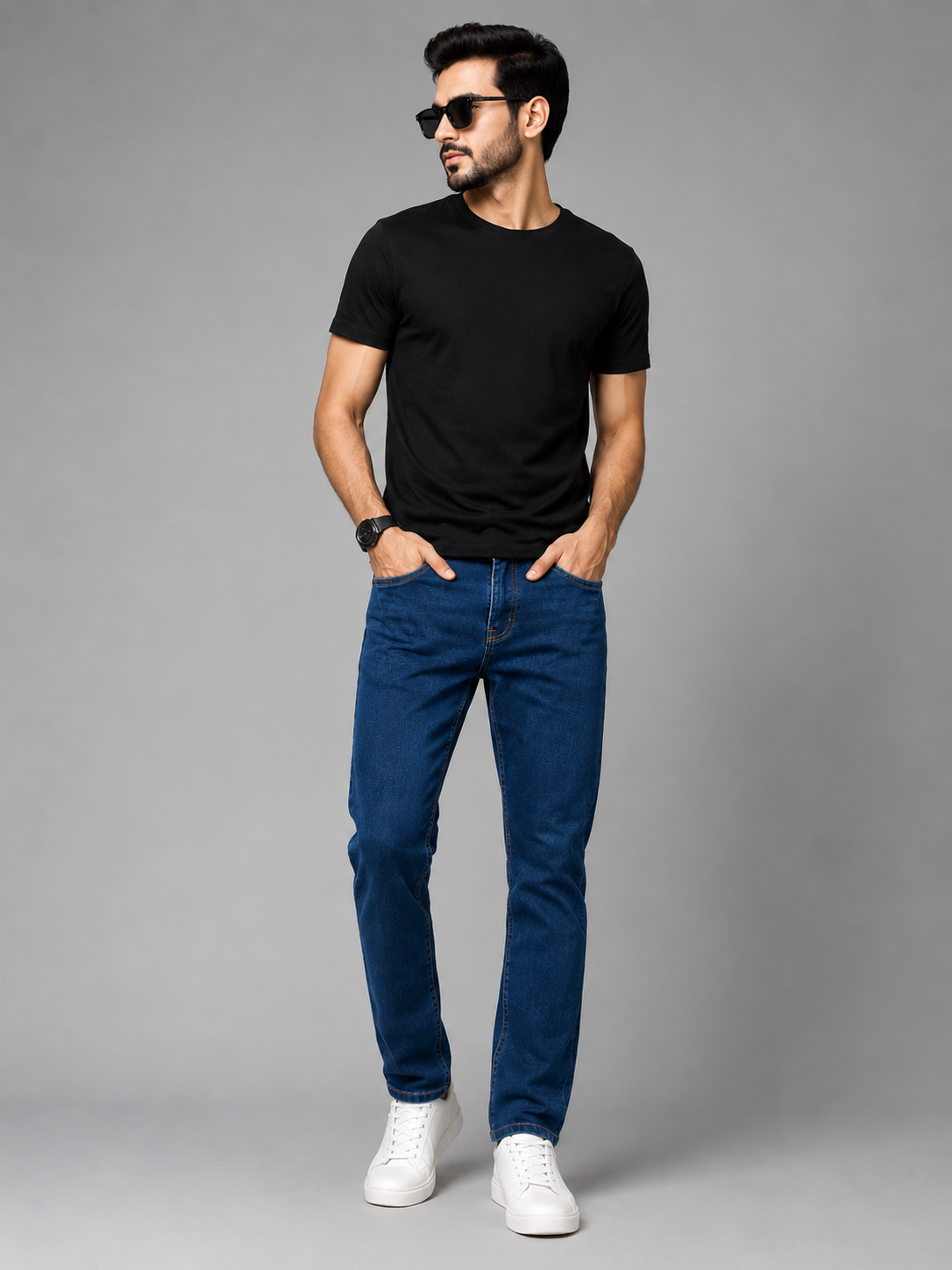 Regular Fit Denim Jeans For Men’s Deep Dark blue - Image 2
