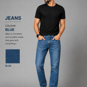 Regular Fit Denim Jeans For Men’s Denim blue