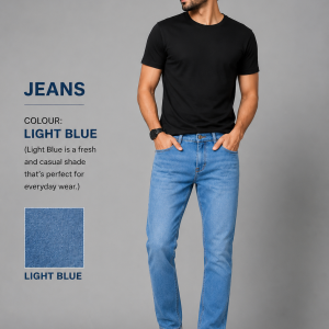 Regular Fit Denim Jeans For Men’s light blue