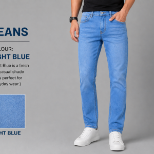 Regular Fit Denim Jeans For Men’s Ice blue