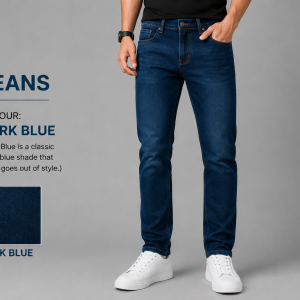 Alternative view of Regular Fit Denim Jeans For Men’s Dark Blue