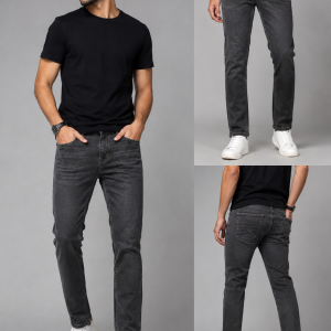 Regular Fit Denim Jeans For Men’s Drak Grey